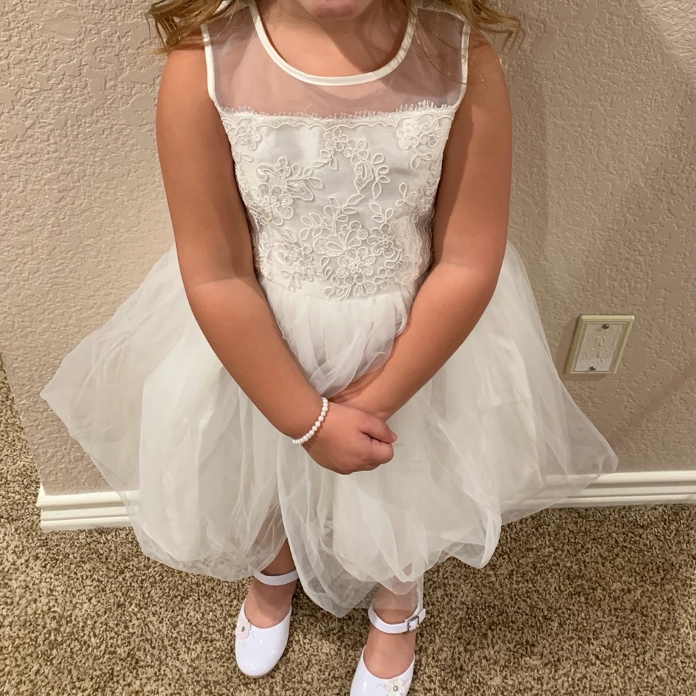 Ivory flower girl dress
